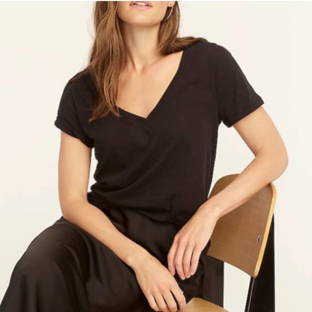 J.Crew Factory Vintage Slub V Neck T-Shirt - Picture 6 of 11